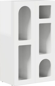 vidaXL Πλαϊνό γραφείο Υψηλής γυαλάδας λευκό 59 x 35 x 100,5 εκ