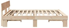 vidaXL Σκελετός Κρεβατιού Καφέ 200 x 200 cm Μασίφ ξύλο πεύκου