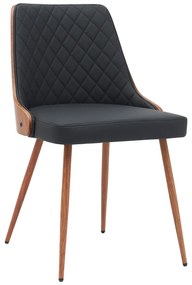 Intrahome Καρέκλα Korom Intrahome μαύρο pu-πόδι καρυδί μέταλλο 50x58.5x78εκ | SKU: INTRAPA-443111115