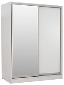 WARDROBE WITH SLIDING DOORS WITH MIRROR WHITE  160x60x210 cm.