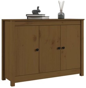 vidaXL Μπουφές Καφέ Μελί 100x35x74 εκ. από Μασίφ Ξύλο Πεύκου