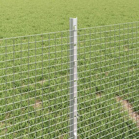 vidaXL Σιδερένιο πλέγμα με στήλη 25 x 0,4 m Ασημί Δίχτυ