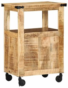 vidaXL Καρότσι Κουζίνας Καφέ 55 x 40 x 80 εκ. Στερεό ξύλο μάνγκο