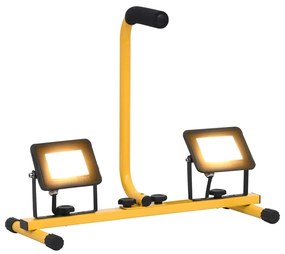 vidaXL Προβολέας LED με Λαβή Θερμό Λευκό 2 x 20 W
