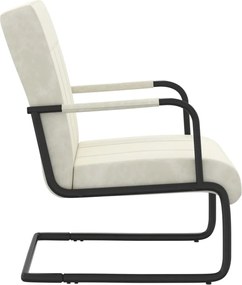 vidaXL Καρέκλα «Πρόβολος» Λευκό Κρεμ Βελούδινη