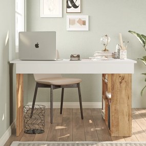 Γραφείο γωνιακό &quot;VIANA&quot; σε χρώμα atlantic pine/λευκό 120x129x72