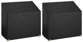 vidaXL Καλύμματα Πάγκου με 8 Κρίκους 2 τεμ. 130x70x70/88 εκ. Πολυαιθ.
