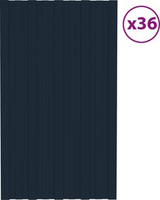 vidaXL Πάνελ οροφής 36 τεμ. Ανθρακί 80 x 45 cm Γαλβανισμένος χάλυβας