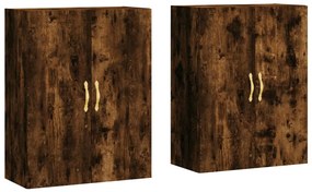 vidaXL Ντουλάπια Τοίχου 2 τεμ. Καπνιστή Δρυς 69,5 x 34 x 90 εκ.