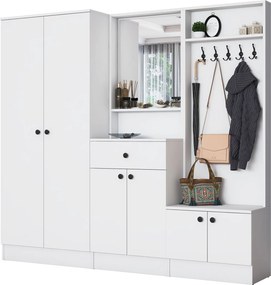 Έπιπλο Εισόδου Λευκό CRUPE 199.4x37.5x182.2