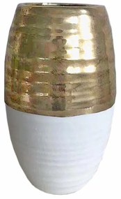Βάζο Κεραμικό Χρυσό-Λευκό Art Et Lumiere 23x33,5εκ. 10580