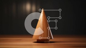 Intra Συλλεκτικό Ξύλινο Παζλ Plywood  4mm - Μικρός ξύλινος κώνος σε ημιτελές ξύλινο τραπέζι Σε Ξύλινο Κουτί - Διαστάσεις: 10x10 cm – 25 κομμάτια