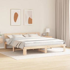 vidaXL Κρεβάτι  με Κεφαλάρι 180x200 εκ Μασίφ Ξύλο Πεύκου
