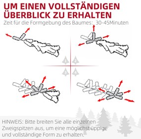 HOMCOM Χριστουγεννιάτικο Δέντρο, Τεχνητή Ελάτη, Ρεαλιστικό, Φαρδύ &amp; Πλούσιο, 180 x Φ105 cm, Πράσινο