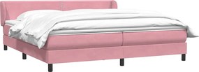 vidaXL Box Spring κρεβάτι με στρώματα ροζ 180x210 cm Βελούδινο