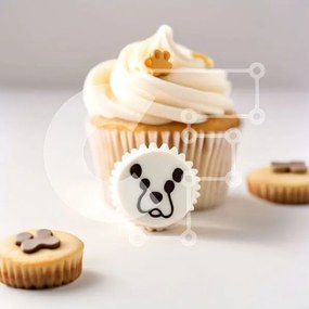 Intra Συλλεκτικό Ξύλινο Παζλ Plywood  4mm - Αξιολάτρευτο Bear Cupcake με White Frosting Σε Ξύλινο Κουτί - Διαστάσεις: 10x10 cm – 25 κομμάτια