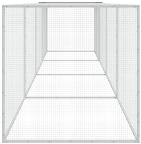 vidaXL Κοτέτσι - Κλουβί με Στέγη Αν. Γκρι 403x98x90 εκ. Γαλβαν. Ατσάλι