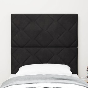 vidaXL LED Κεφαλάρι Σχεδιασμού Διαμαντιών Μαύρο 80 εκ. Βελούδου