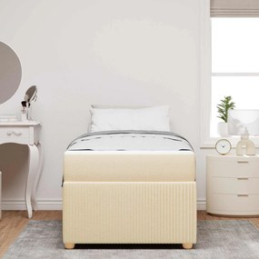 vidaXL Σκελετός Κρεβατιού με στρώμα Κρεμ 90 x 200 cm ύφασμα