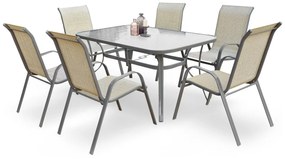 Τραπέζι εξωτερικού χώρου Houston 1070, Γυαλί, 72x90cm, 25 kg, Σκούρο γκρι, Μέταλλο | Epipla1.gr