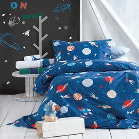 Σεντόνια Παιδικά Symbol Space Odyssey (Σετ 3τμχ) Blue Ρυθμός Semi-double 160x260cm 100% Cotton