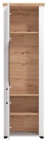 Βιτρίνα Valencia 1K VS1 Λευκό - Artisan Oak - Λευκό Μάτ 61x41x195 εκ. 61x41x195 εκ.