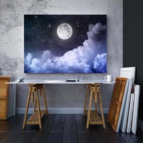 Πίνακας σε καμβά φεγγάρι με σύννεφα KNV28 30cm x 40cm