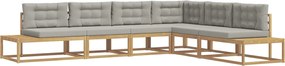 vidaXL Σειρά Καναπέ Εξωτερικού Λευκό 357 x 198,5 x 73 εκ Πολυεστέρας
