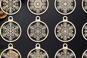 Σετ των 3 Intra απο ξύλο plywood 3mm-4mm πάχος Cut Christmas Ball 15 Δίασταση 8x8 cm INTRAFABR-79430638