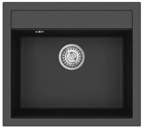 Helika Quadro SQQ 100 Ένθετος Γρανιτένιος Νεροχύτης Μ56.5xΠ51cm Μαύρος