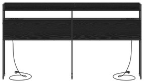 vidaXL Κεφαλάρι Αποθήκης με ράφι Μαύρη δρυς 180 cm Επεξεργασμένο ξύλο