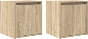 vidaXL Κομοδίνα Επιτοίχια 2 τεμ. Sonoma Δρυς 38x34x40 εκ.