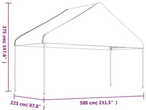 vidaXL Κιόσκι με Τέντα Λευκό 13,38 x 5,88 x 3,75 μ. από Πολυαιθυλένιο