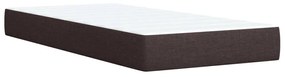 Κρεβάτι Boxspring με Στρώμα Σκούρο Καφέ 90x200 εκ. Υφασμάτινο - Καφέ