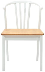 vidaXL Καρέκλα τραπεζαρίας 2 pcs λευκό και φυσικό Καθαρό Καουτσούκ