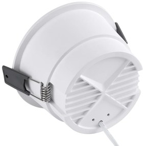 GloboStar® PLUTO-B 60260 Χωνευτό LED Spot Downlight TrimLess Φ10.4cm 15W 1950lm 38° AC 220-240V IP20 Φ10.4 x Υ6.5cm - Στρόγγυλο - Λευκό &amp; Anti-Glare HoneyComb - Φυσικό Λευκό 4500K - Bridgelux COB - 5 Years Warranty