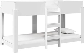 vidaXL Κρεβάτι Κουκέτα για Παιδιά Λευκό 90 x 190 cm Επεξεργασμένο ξύλο