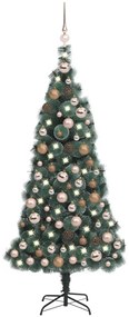 vidaXL Χριστουγεν. Δέντρο Τεχν. LED & Μπάλες Πράσινο 120 εκ. PVC & PE