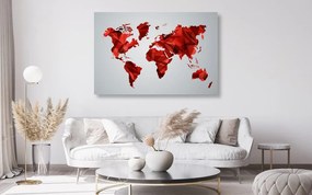 Εικόνα στον παγκόσμιο χάρτη φελλού σε διανυσματικό γραφικό σχέδιο με κόκκινο χρώμα - 90x60  transparent