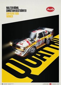 Εκτύπωση τέχνης AUDI QUATTRO S1 - SHADOW - WALTER RÖHRL & CHRISTIAN GEISTDÖRFER - SAN REMO 1985, Automobilist