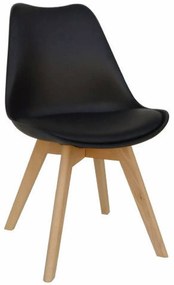 Καρέκλα Logan Plus Black 10-0015 48X58X81cm Ξύλο,Τεχνόδερμα