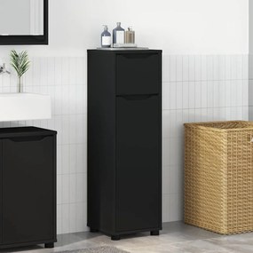 vidaXL Ντουλάπι Μπάνιου Μαύρο 30,5 x 30 x 101 εκ Επεξεργασμένο ξύλο