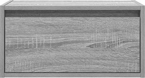 vidaXL Κομοδίνο Επιτοίχιο με Φώτα LED Γκρι Sonoma