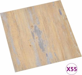 vidaXL Πλάκες Δαπέδου Καφέ και Γκρίζο 5,11 τ.μ. 55 τεμ. PVC