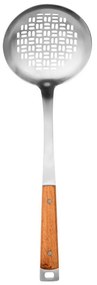 Κουτάλα Τρυπητή Ανοξείδωτη Allure 01-27902 Φ16x41,5cm Inox-Natural Estia Ατσάλι,Ξύλο