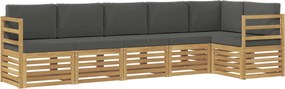 vidaXL Σειρά Καναπέ Εξωτερικού 6 pcs Άσπρο και Ανθρακί