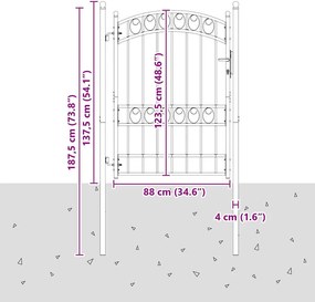 vidaXL Πύλη Φράχτη EMMEN 170 x 100 εκ. Ατσάλι με Επικάλυψη Πούδρας