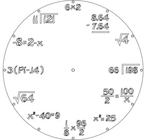 Intra απο ξύλο plywood 3mm-4mm πάχος - Ρολόι Μαθηματικά Δίασταση 30x30 cm Intraeaxys-joexm876