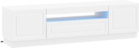 vidaXL Ντουλάπα LED Τηλεόρασης Λευκό Επεξεργασμένο Ξύλο