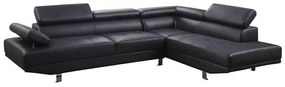 Corner right Goro sofa 270x200x87cm  black PU